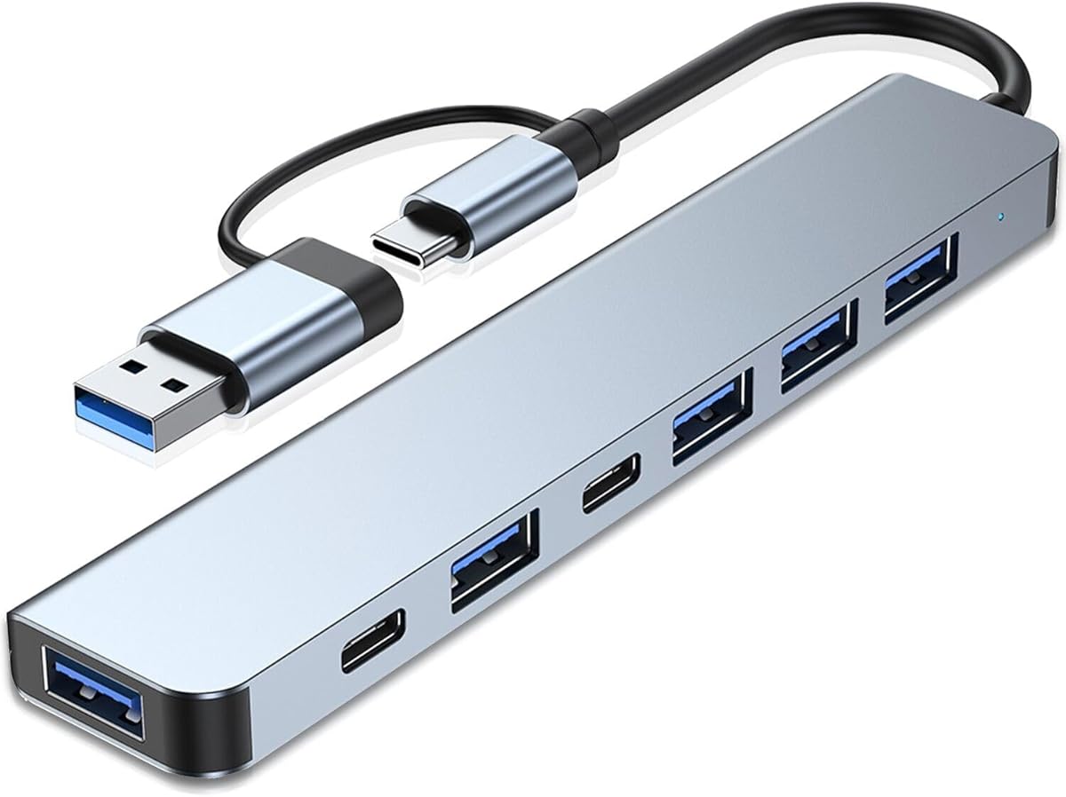 CONECTOR HUB  USB TIPO C 7 en 1 de Alta Velocidad